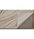 Feizy Aura Industrial Abstract, Ivory/Taupe/Gold, 1'-8" x 2'-10" Accent Rug