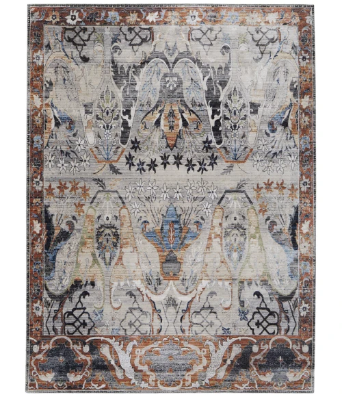 Feizy Melrose GRAY/RUST MEL39P2F 7 ft. 10 in. X 10 ft. 3 in. Rectangle Rug