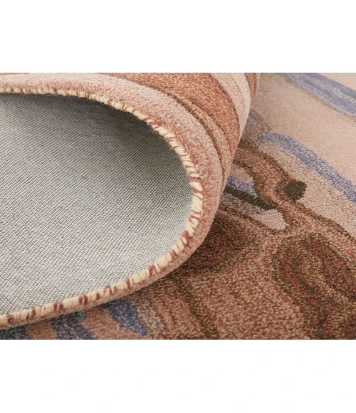 Feizy Amira Modern Watercolor Rug, Copper/Dusty Pink/Turquoise, 8ft x 10ft Area Rug