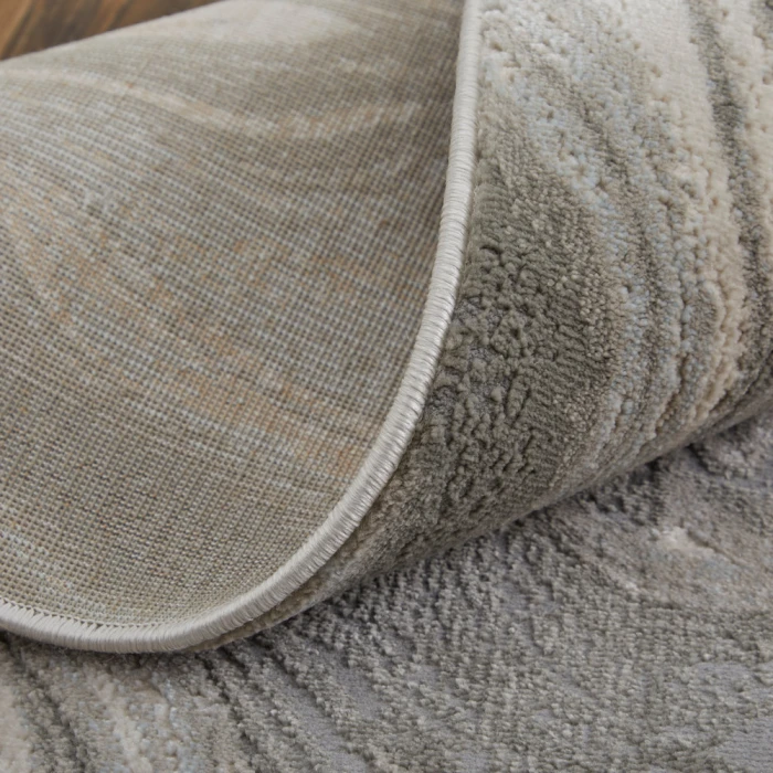Feizy Prasad Casual Watercolor, Gray/Ivory/Silver, 8' x 11' Area Rug
