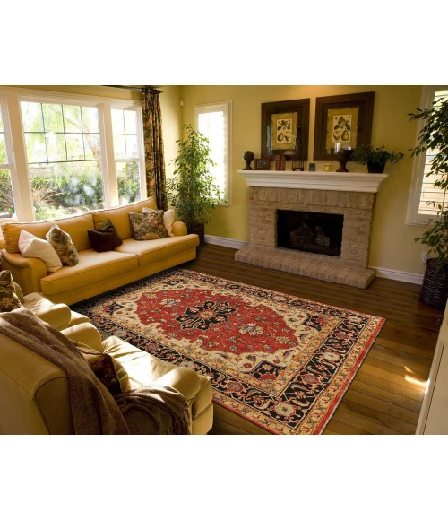 Feizy Ustad Classic Persian, Red/Orange/Tan, 5'-6" x 8'-6" Area Rug
