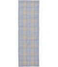 Feizy Jemma Rustic Plaid, Blue/Brown/Ivory, 2'-6" x 8' Runner