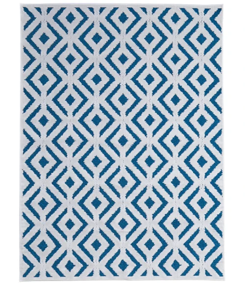 Feizy Saphir Mira TEAL/WHITE 6803490F 9 ft. 8 in. X 12 ft. 7 in. Rectangle Rug