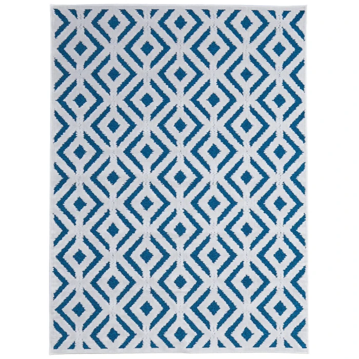 Feizy Saphir Mira TEAL/WHITE 6803490F 9 ft. 8 in. X 12 ft. 7 in. Rectangle Rug