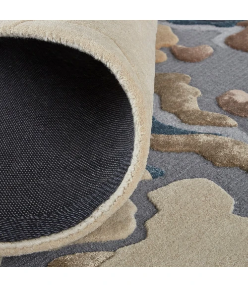 Feizy Serrano Industrial Abstract, Tan/Brown/Blue, 9' x 12' Area Rug