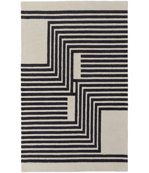 Feizy Maguire Industrial Abstract, Gray/Ivory/Black, 5' x 8' Area Rug