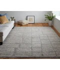 Feizy Navaro Scandinavian Abstract, Gray/Ivory/Taupe, 2'-6" x 10' Runner