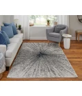 Feizy Micah Mid-Century Modern Abstract, Ivory/Gray/Blue, 1'-8" x 2'-10" Accent Rug