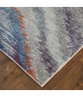 Feizy Edgemont Casual Abstract, Blue/Gray/Orange, 10' x 14' Area Rug