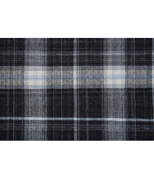 Feizy Jemma Rustic Plaid, Black/White/Blue, 4' x 6' Accent Rug