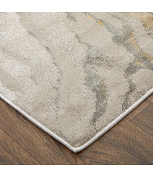 Feizy Waldor Casual Watercolor, Gold/Ivory/Gray, 6'-7" x 9'-6" Area Rug