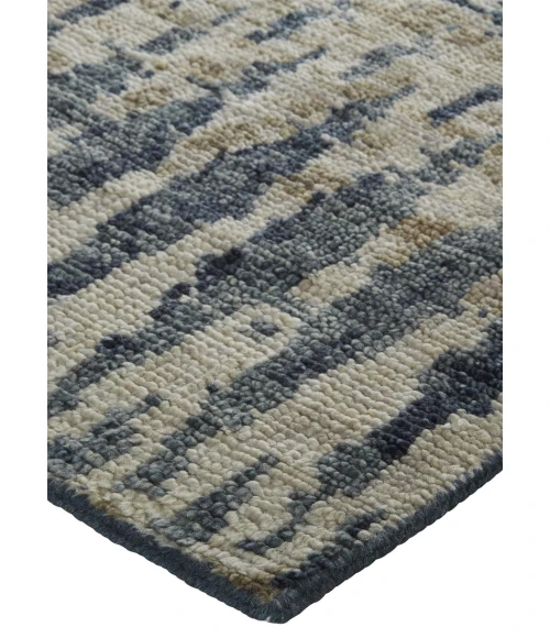 Feizy Palomar Luxe Hand-Knot Abstract Area Rug, Denim Blue, 11x6in x 15ft