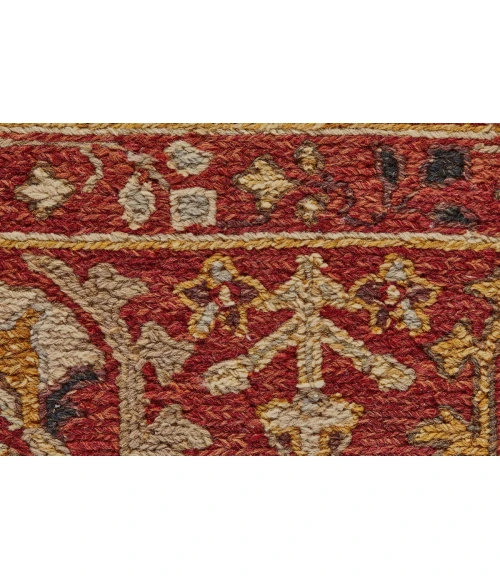 Feizy Amherst Classic Geometric, Red/Gold/Ivory, 9'-6" x 13'-6" Area Rug