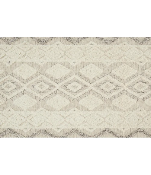 Feizy Anica Moroccan Wool Tufted Rug, Moroccan Style, Ivory/Gray, 4ft x 6ft Accent Rug