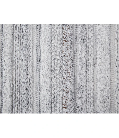Feizy Alden Contemporary Bohemian Shag Rug, Ivory/Light Gray, 10ft x 14ft Area Rug