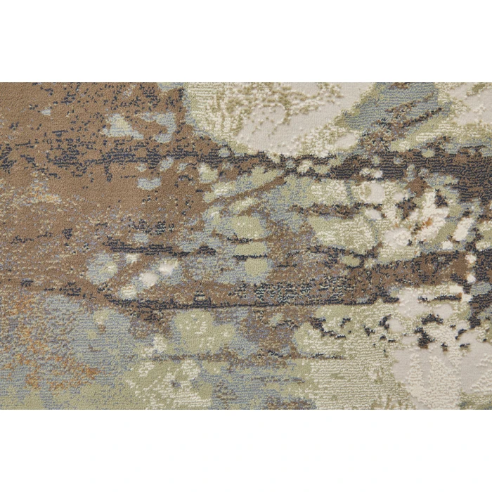 Feizy Clio Industrial Abstract, Orange/Purple/Green, 2'-9" x 7'-10" RUNNER Runner