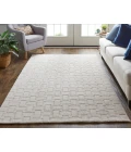 Feizy Redford Minimal Viscose Rug, Beige, 9' x 12' Area Rug
