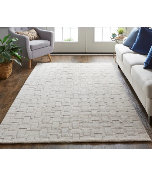 Feizy Redford Minimal Viscose Rug, Beige, 9' x 12' Area Rug