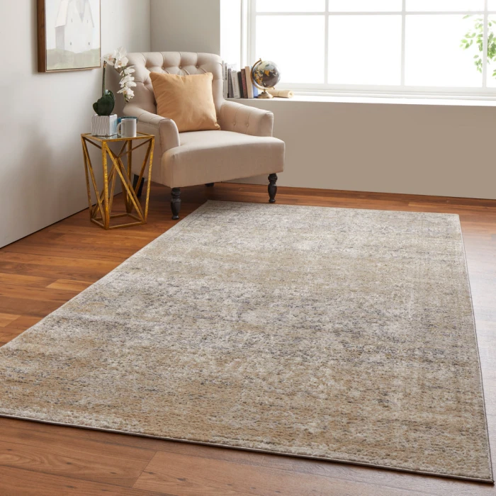 Feizy Camellia Casual Floral & Botanical, Gray/Ivory, 4'-3" x 6'-3" Accent Rug