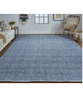Feizy Naples Space Dyed In/Outdoor Flatweave, Navy/Denim Blue, 2ft x 3ft Area Rug