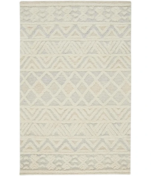 Feizy Anica Moroccan Geometric, Ivory/Blue/Tan, 12' x 15' Area Rug