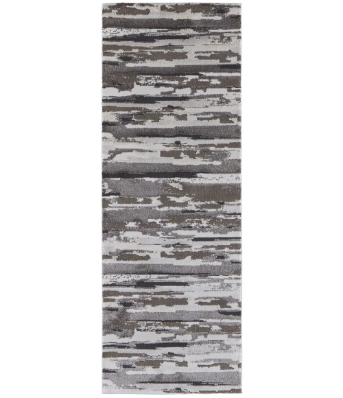 Feizy Vancouver Contemporary Streak/Painterly Rug, Brown/Ivory, 2'-10" X 7'-10" Area Rug
