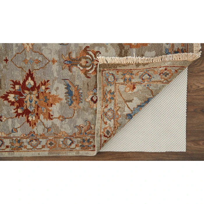 Feizy Leylan Casual Floral & Botanical, Brown/Tan/Gray, 9'-6" x 13'-6" Area Rug