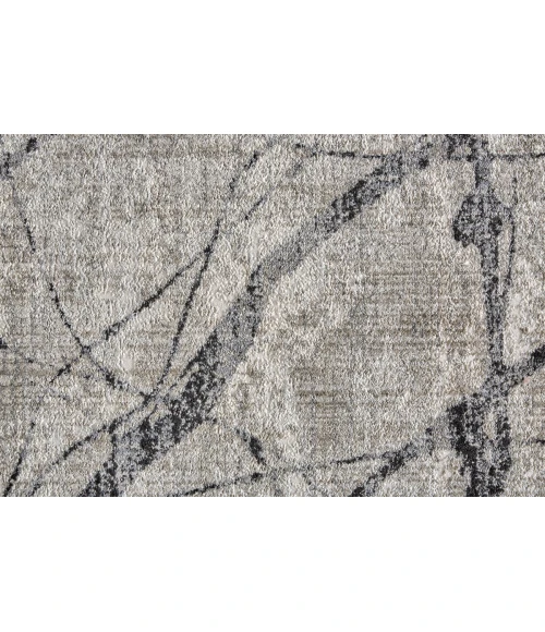 Feizy Kano Industrial Abstract, Taupe/Gray/Ivory, 8'-9" x 8'-9" Round Rug