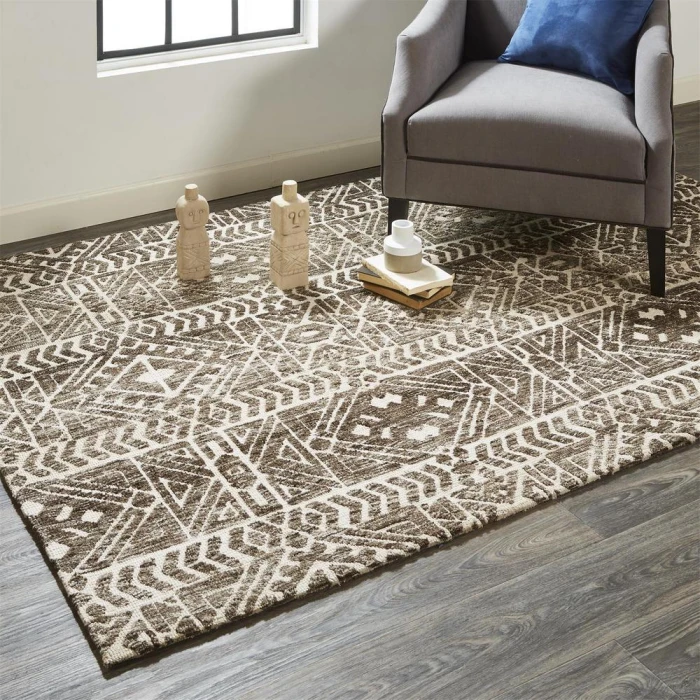 Feizy Colton Cabin & Lodge Southwestern, Brown/Taupe/Ivory, 9'-6" x 13'-6" Area Rug