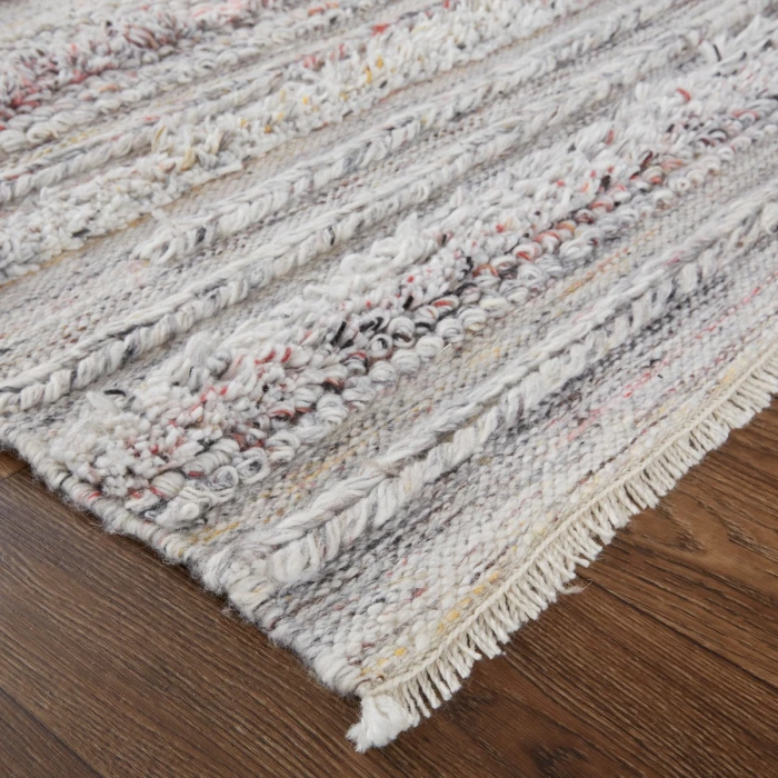 Feizy Alden Contemporary Bohemian Shag Rug, Gray/Red/Yellow, 10ft x 14ft Area Rug