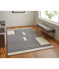 Feizy Maguire Industrial Abstract, Gray/Ivory/Black, 5' x 8' Area Rug
