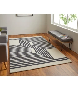 Feizy Maguire 8900F IVORY/BLACK Area Rug 5 ft. X 8 ft. Rectangle
