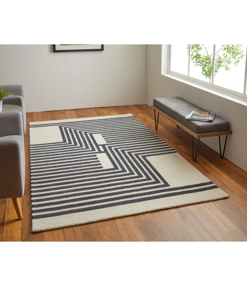 Feizy Maguire Industrial Abstract, Gray/Ivory/Black, 5' x 8' Area Rug
