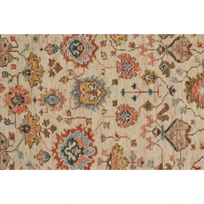 Feizy Carrington Traditional Floral Oushak, Rust Orange/Gray, 2'-6" x 8' Runner
