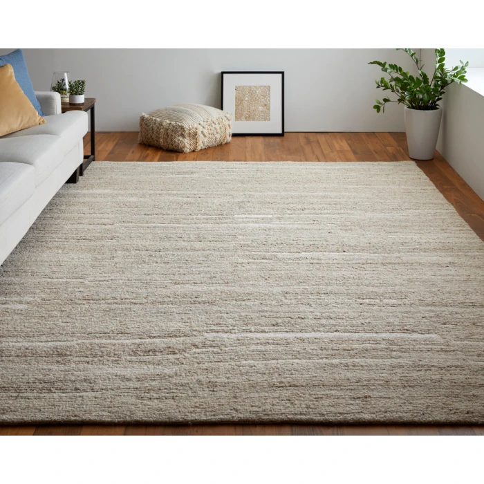 Feizy Navaro Scandinavian Distressed, Ivory, 7'-9" x 9'-9" Area Rug