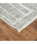Feizy Alford Minimalist Eyelash Wool Rug, Silver Gray/Ivory, 11ft-6in x 15ft Area Rug