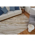 Feizy Aura Industrial Abstract, Ivory/Taupe/Gold, 1'-8" x 2'-10" Accent Rug