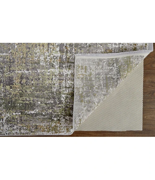 Feizy Cadiz Casual Abstract, Green/Gray/Ivory, 3'-1" x 10' Runner