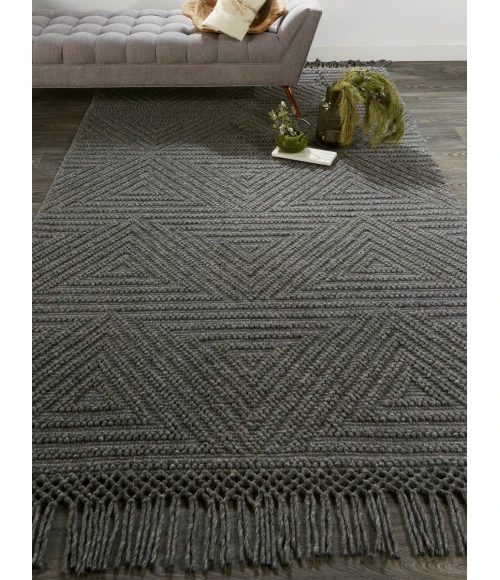 Feizy Phoenix Farmhouse Geometric, Gray, 7'-9" x 9'-9" Area Rug