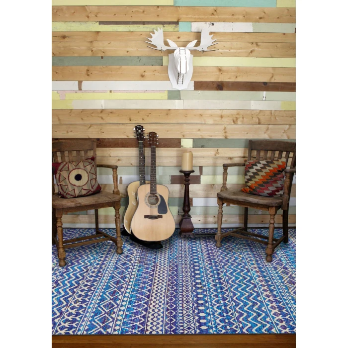 Feizy Sattika Blue/White/Purple 7046202F 7ft.9in. x 9ft.9in. Rect. Rug