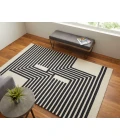 Feizy Maguire Industrial Abstract, Gray/Ivory/Black, 5' x 8' Area Rug