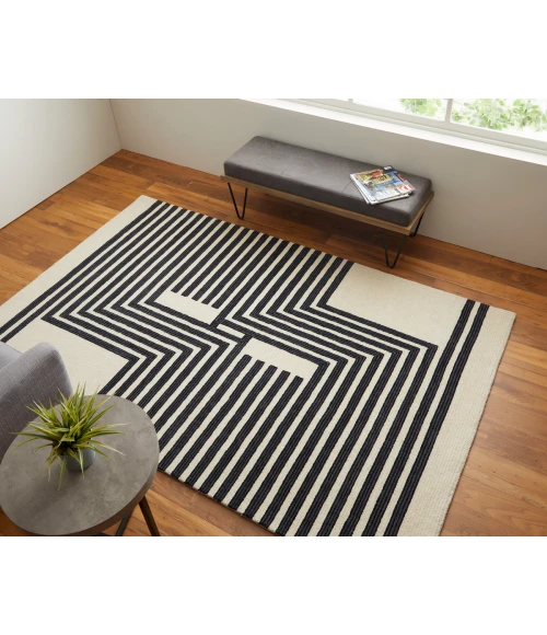 Feizy Maguire Industrial Abstract, Gray/Ivory/Black, 5' x 8' Area Rug