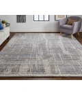 Feizy Alford Minimalist Eyelash Wool Rug, Gray/Blue/Ivory, 11ft-6in x 15ft Area Rug