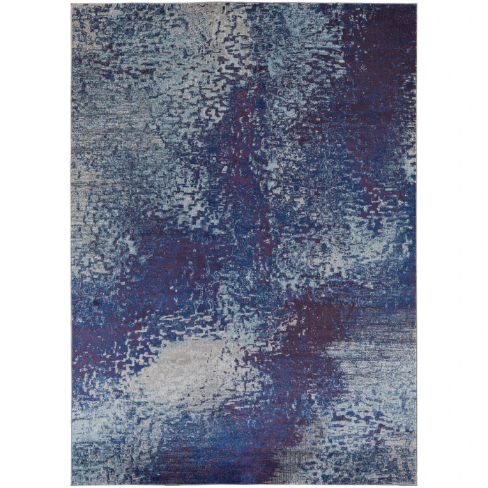 Feizy Edgemont Casual Abstract, Blue/Purple/Ivory, 10' x 14' Area Rug