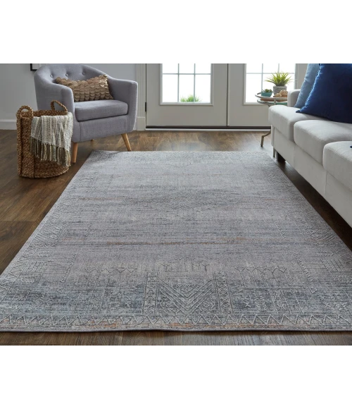 Feizy Francisco Minimal Tribal Rug, Gray/Ivory, 12' x 15' Area Rug