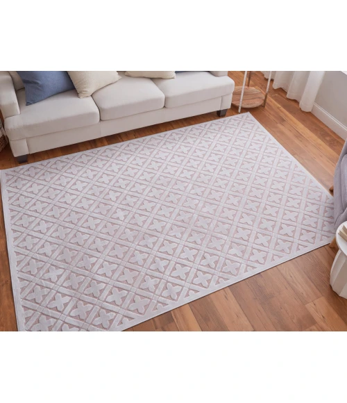 Feizy Saphir Mira BLUSH/WHITE 6803500F 9 ft. 8 in. X 12 ft. 7 in. Rectangle Rug