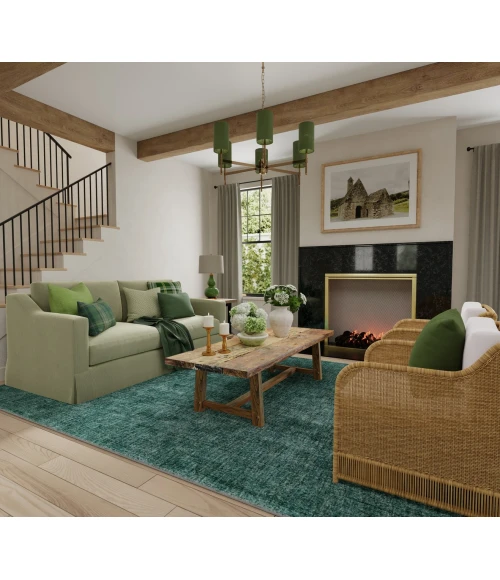 Feizy Luna Green/White 5798049F 10 ft. X 10 ft. Round Rug