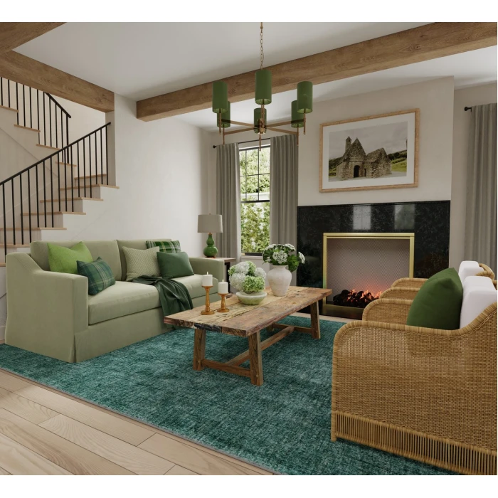 Feizy Luna Green/White 5798049F 3 ft. 6 in. X 5 ft. 6 in. Rect. Rug