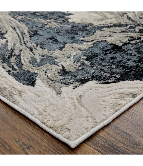 Feizy Micah Industrial Abstract, Ivory/Black/Taupe, 6'-7" x 9'-6" Area Rug