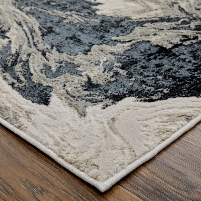 Feizy Micah Industrial Abstract, Ivory/Black/Taupe, 1'-8" x 2'-10" Accent Rug